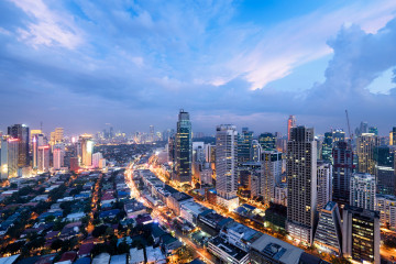Makati,City,Skyline,At,Night.,Manila,,Philippines.