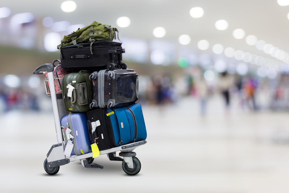 Airport,Luggage,Trolley,With,Suitcases