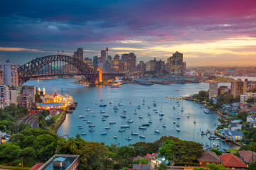 Sydney.,Cityscape,Image,Of,Sydney,,Australia,With,Harbour,Bridge,And