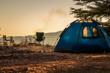 Camping,On,The,Top,Of,The,Mountain.,Peaceful,Recreation,In