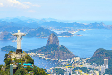 Aerial,View,Of,Rio,De,Janeiro,With,Christ,Redeemer,And