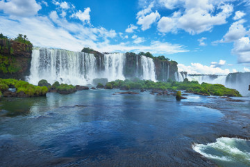 Iguazu,Waterfalls,In,Argentina,,View,From,Devil's,Mouth.,Panoramic,View