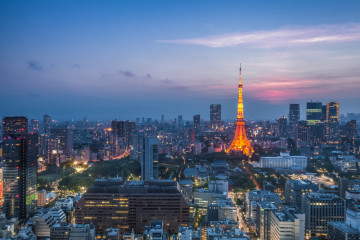 Tokyo,Tower,And,City,View,In,Evening