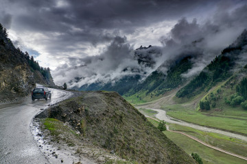 Storm,Clouds,Over,Mountains,Of,Ladakh,,Green,Valley,Scenery,,Jammu