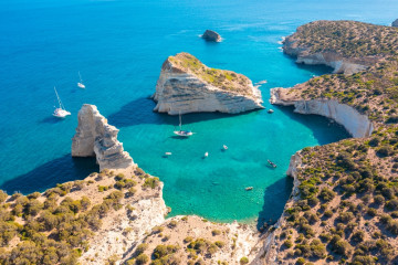 Panoramic,View,Of,Kleftiko,Bay,,Milos,Island,,Cyclades,,Greece